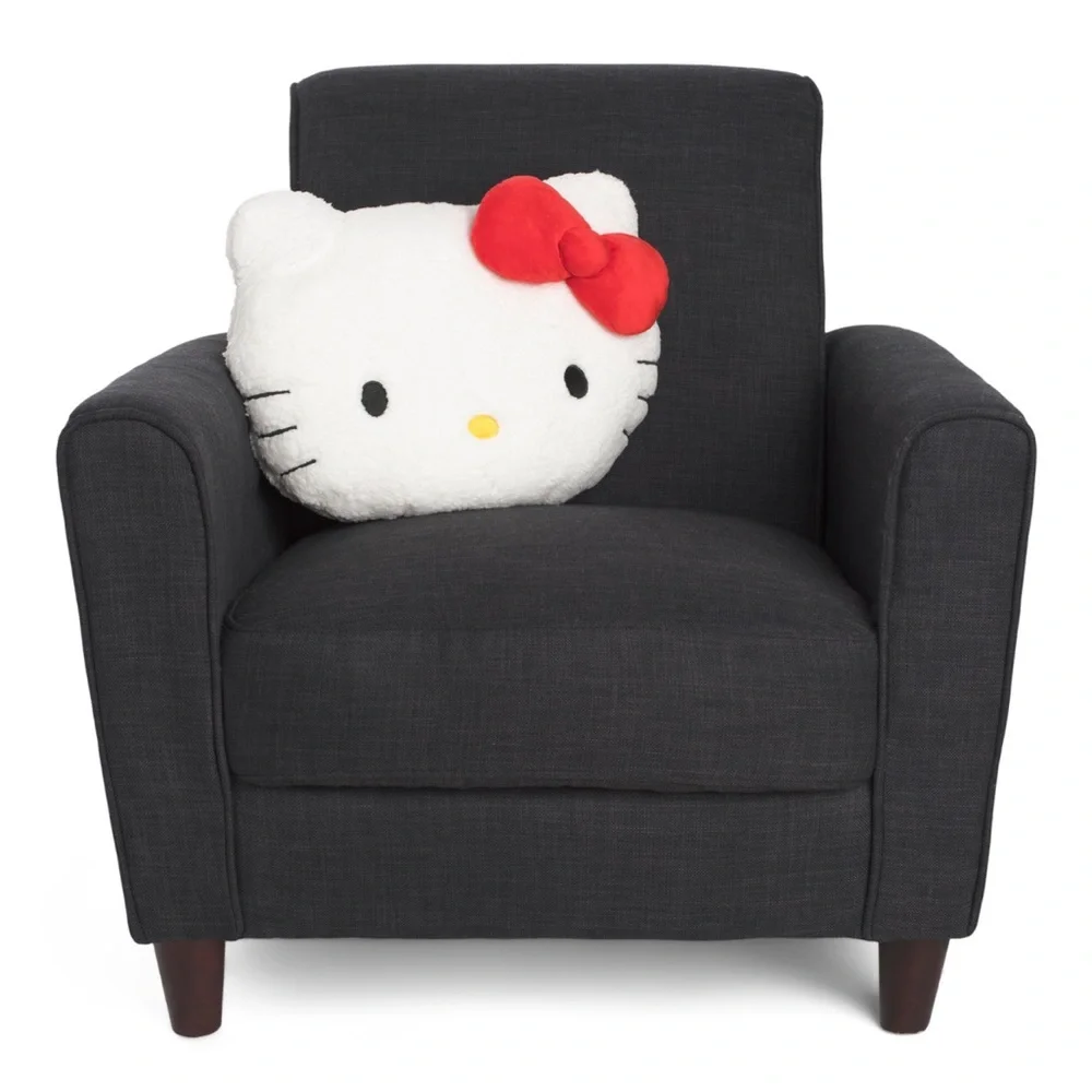 Hello Kitty Sanrio Cat Kitty Face Head Sherpa Decorative Pillow Teddy Bear Plush